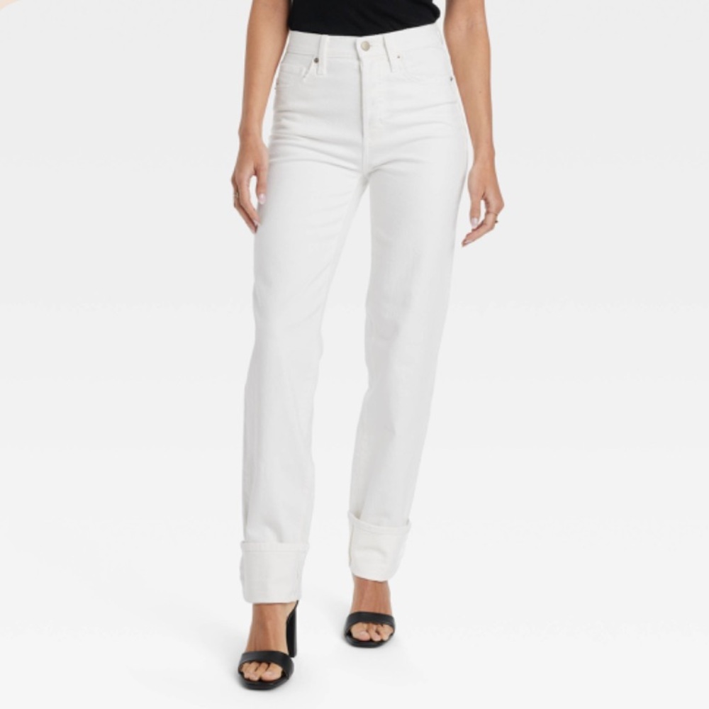 NWT Universal Thread Comfort Stretch High-Rise 90's Straight Button Fly Jeans